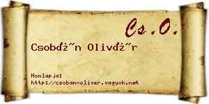 Csobán Olivér névjegykártya